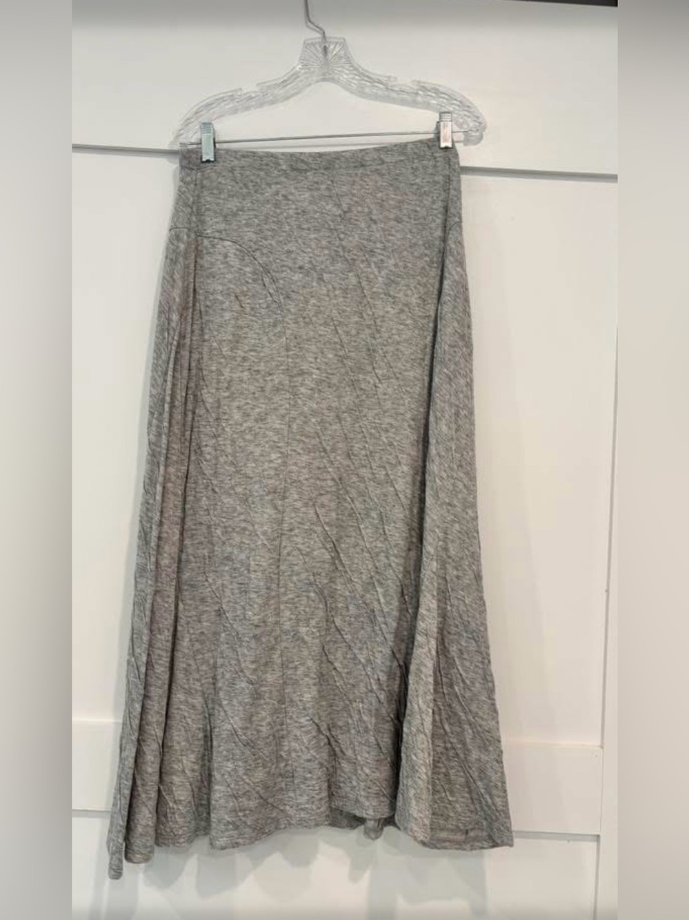J. Jill Light Gray A-Line Knit Skirt Small
